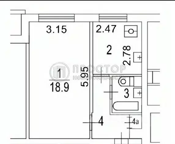 1-к кв. Москва Каширское ш., 92К3 (33.0 м) - Фото 1