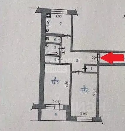 2-к кв. Пензенская область, Пенза Ладожская ул., 35 (53.0 м) - Фото 2