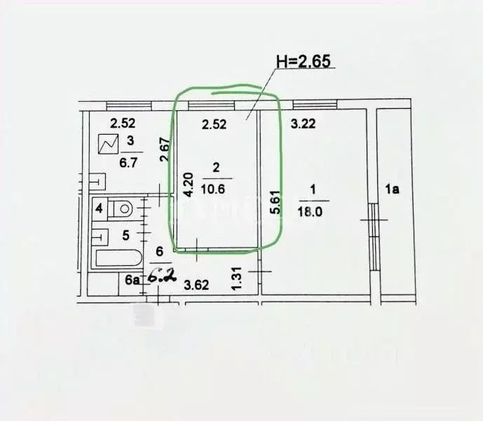 Комната Москва Белореченская ул., 23 (10.6 м) - Фото 1