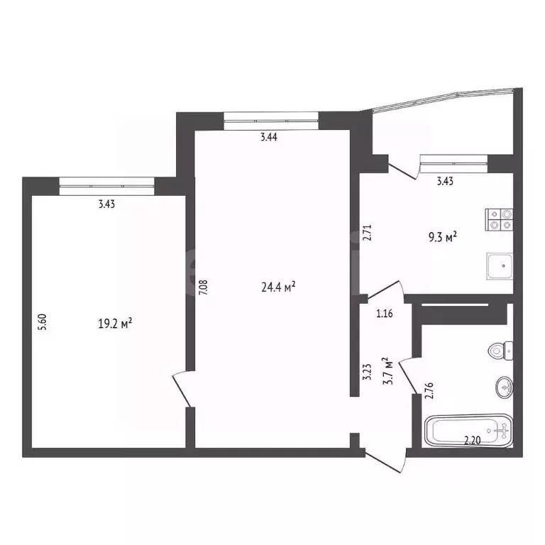2-к кв. Тюменская область, Тюмень Широтная ул., 168к2 (63.0 м) - Фото 2
