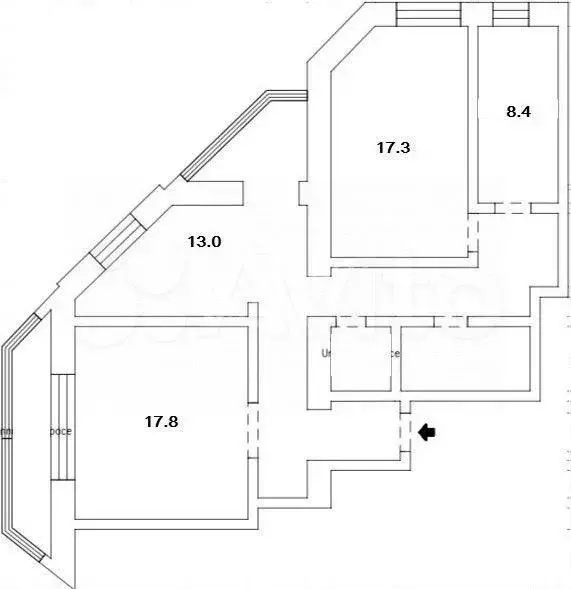 3-к. квартира, 82 м, 3/9 эт. - Фото 0