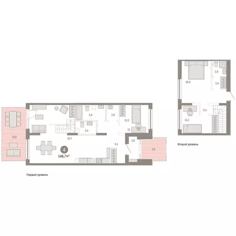 4-комнатная квартира: Тюмень, микрорайон ДОК, ЖК Октябрьский на Туре ... - Фото 2