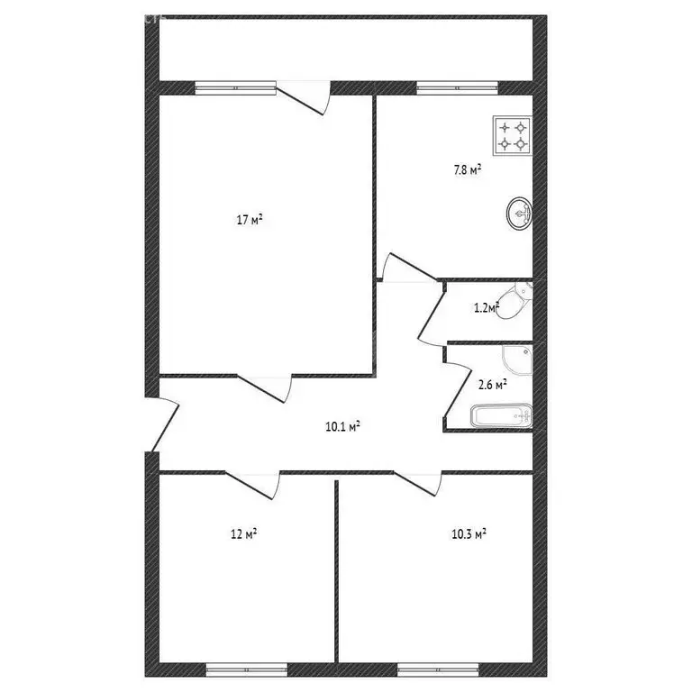 3-комнатная квартира: Валуйки, улица Космонавтов, 24А (61 м) - Фото 1