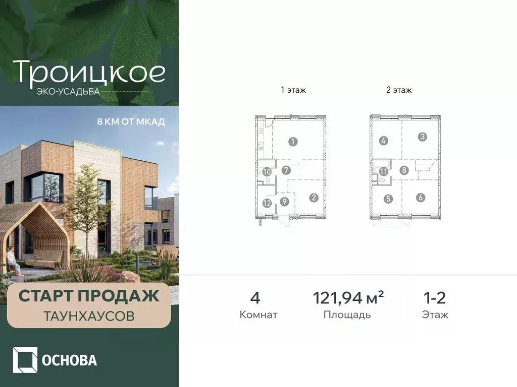 Таунхаус в Московская область, Мытищи городской округ, с. Троицкое 2 ... - Фото 1