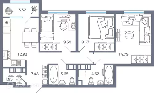 Продаётся 3-к квартира, 67.7 м - Фото 0