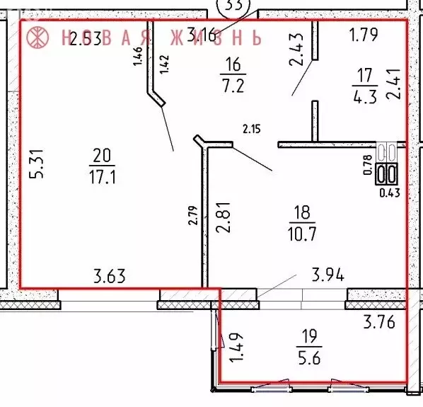 1-комнатная квартира: Самара, 4-й проезд, 8А (39 м) - Фото 1