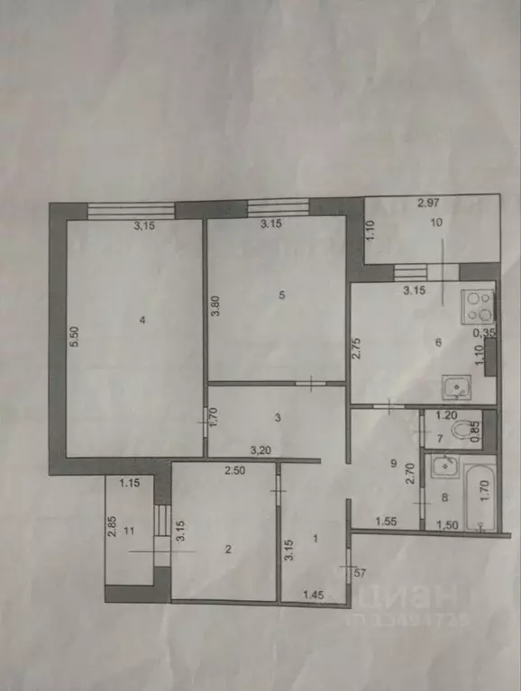 3-к кв. Белгородская область, Шебекино Луговая ул., 6 (63.3 м) - Фото 2