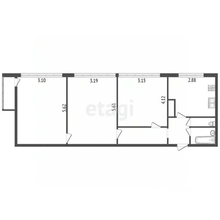 3-к кв. Ленинградская область, Всеволожский район, Лесколовское с/пос, ... - Фото 2