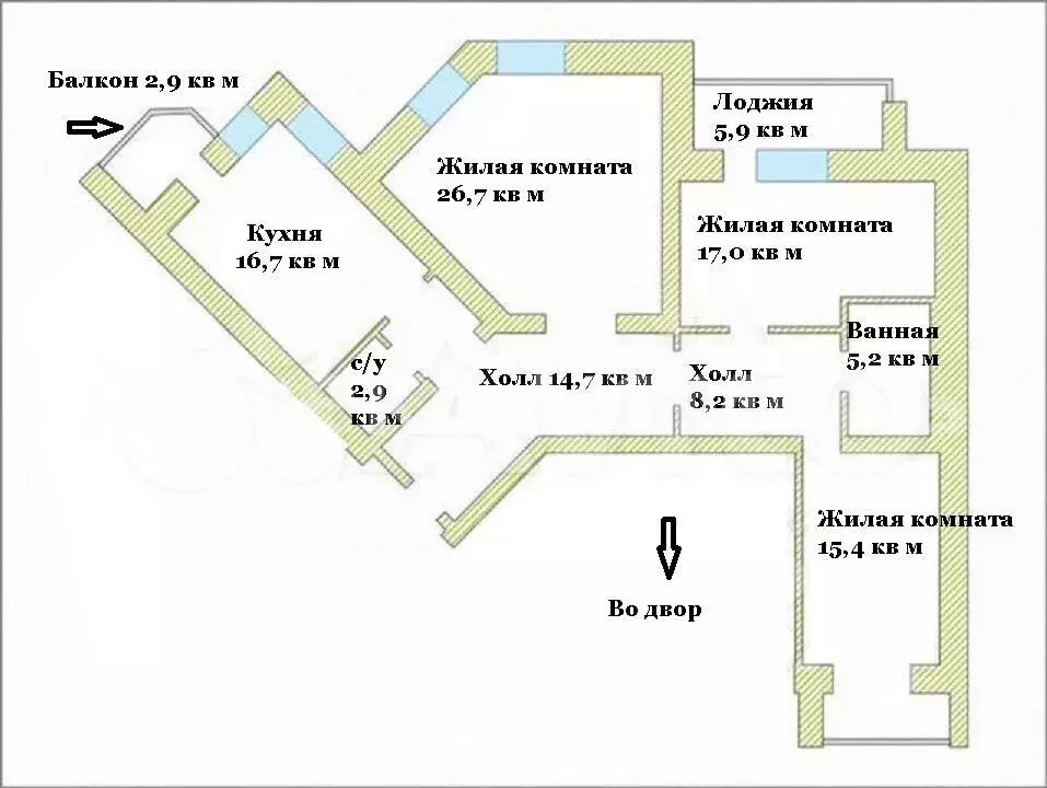 3-к. квартира, 100,6 м, 14/16 эт. - Фото 0