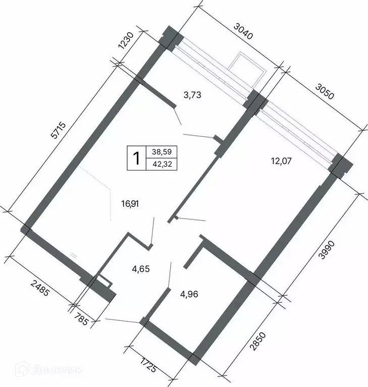 Продаётся 1-к квартира, 41.7 м - Фото 1