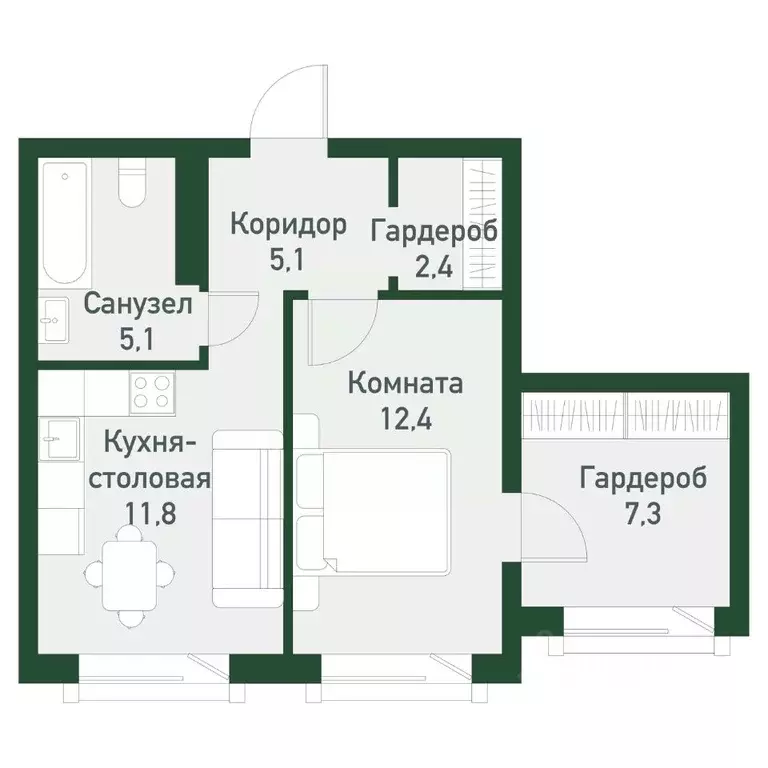 1-к кв. Челябинская область, Челябинский городской округ, пос. ... - Фото 1