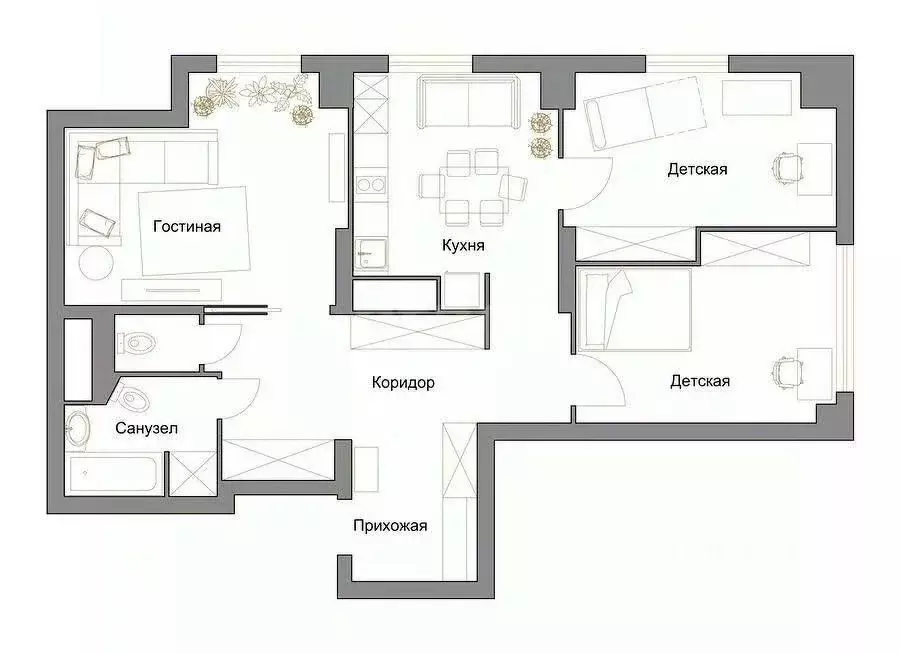 3-к кв. Курганская область, Курган Заозерный жилрайон, 11-й мкр, 1 ... - Фото 1