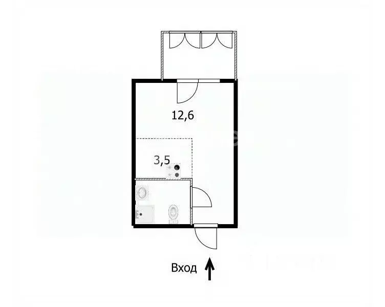 Студия Томская область, Томский район, д. Кисловка, Северный мкр бул. ... - Фото 2