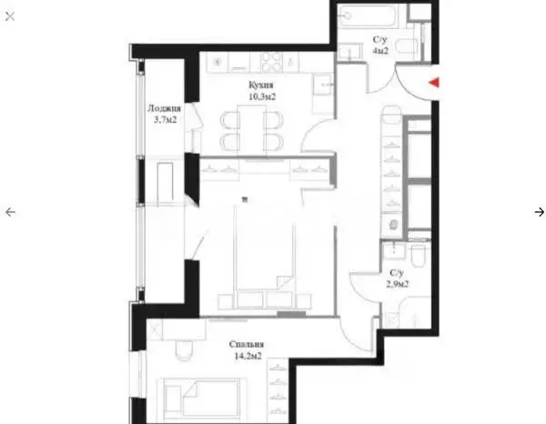 2-комнатная квартира: Москва, Краснобогатырская улица, 38 (64.3 м) - Фото 0