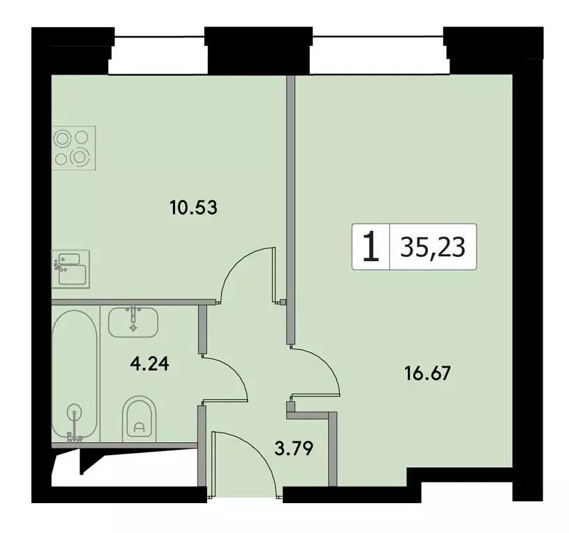 1-комнатная квартира: Москва, Ильменский проезд, 11 (36 м) - Фото 1