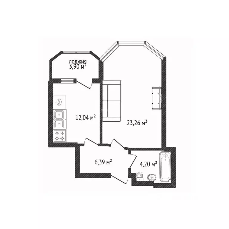 1-к кв. Брянская область, Брянск Советская ул., 95к1 (44.0 м) - Фото 2
