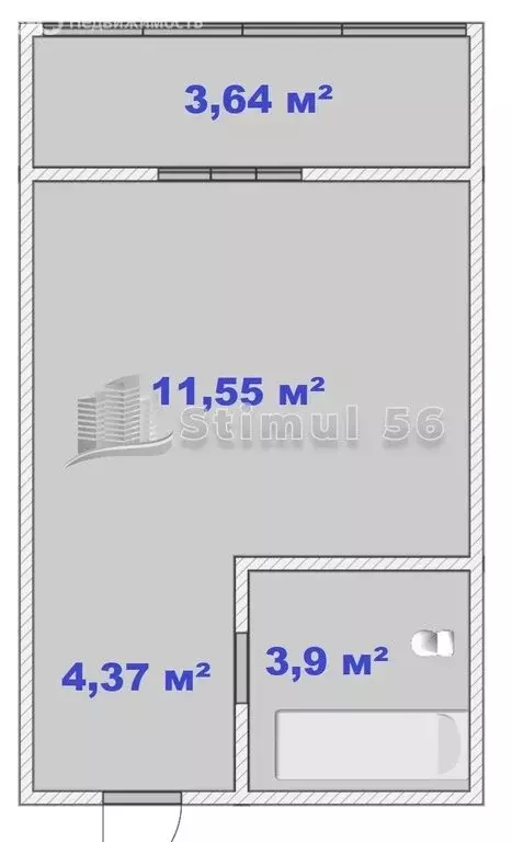 1-комнатная квартира: Оренбург, улица Рокоссовского, 25 (21.6 м) - Фото 1