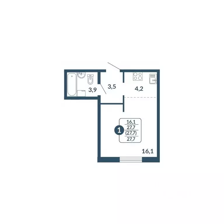 1-к кв. Кировская область, Киров ул. Анжелия Михеева, 5 (27.7 м) - Фото 1