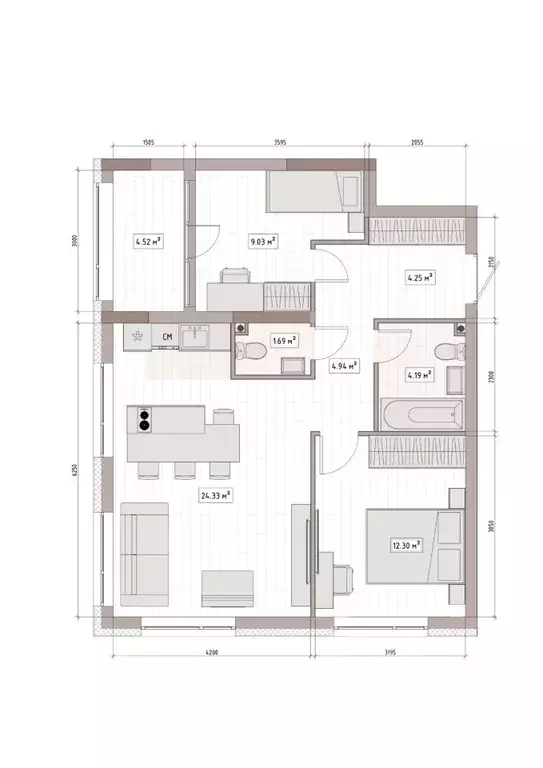 3-к кв. Кемеровская область, Кемерово Уютный Квартал жилой комплекс ... - Фото 1