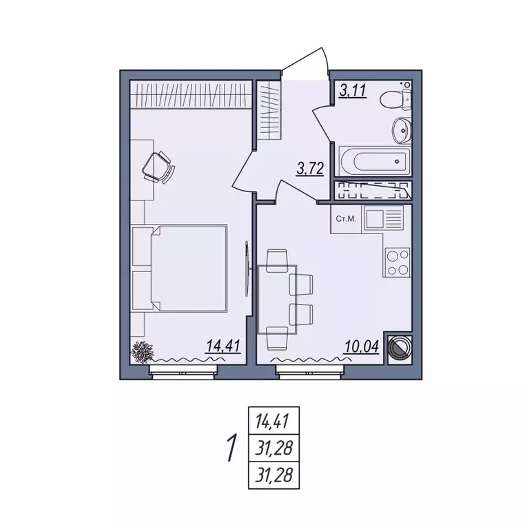 1-к кв. Волгоградская область, Волгоград ул. Тракторостроителей, 31/1 ... - Фото 1