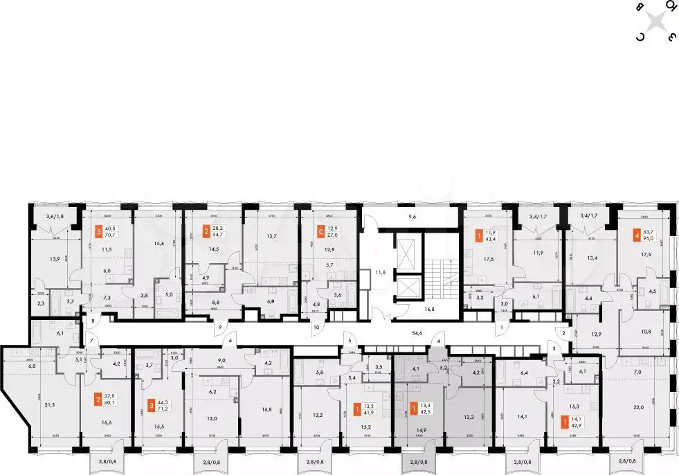 1-к. квартира, 42,5 м, 2/10 эт. - Фото 1