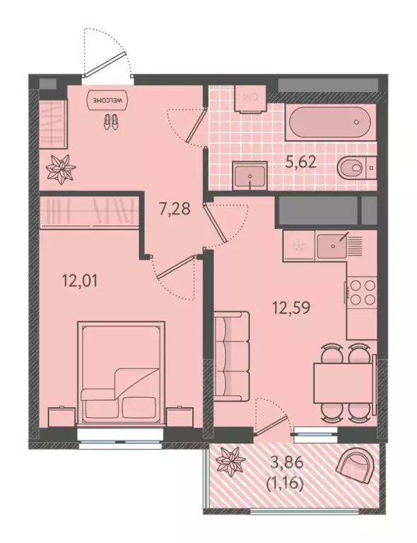 1-к кв. Краснодарский край, Краснодар Теплые Края жилой комплекс ... - Фото 0