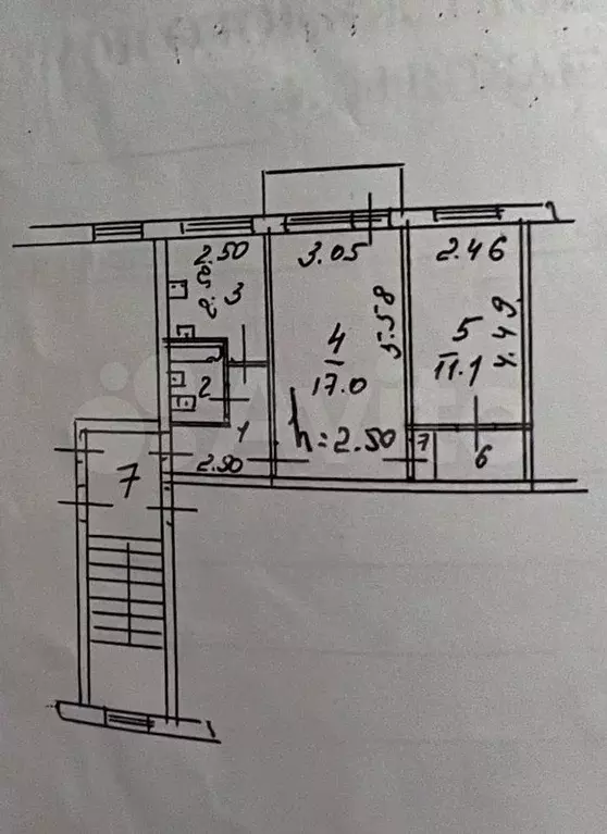 2-к. квартира, 44,6 м, 2/5 эт. - Фото 0