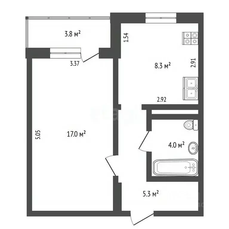 1-к кв. Тюменская область, Тюмень ул. Мельникайте, 125б (34.6 м) - Фото 2