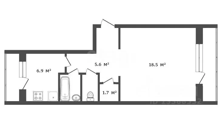1-к кв. Красноярский край, Красноярск Зеленая Роща мкр, ул. Тельмана, ... - Фото 2