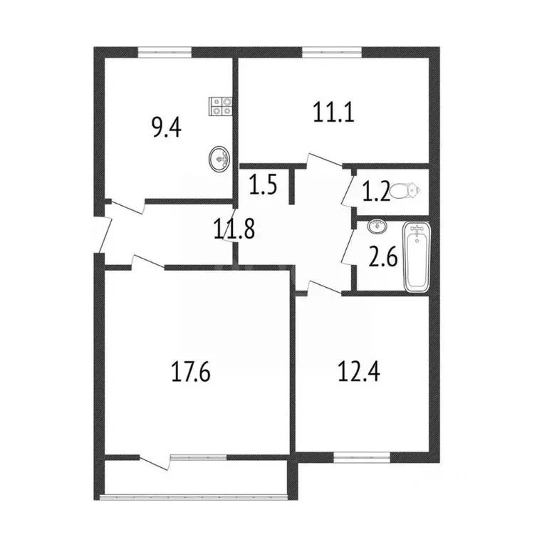 3-к кв. Смоленская область, Вязьма пер. Нахимова, 1 (67.6 м) - Фото 2
