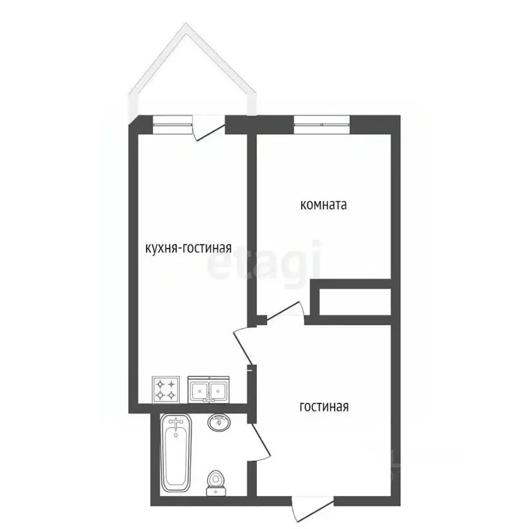 Студия Крым, Ялта ул. Дражинского, 48 (50.0 м) - Фото 2