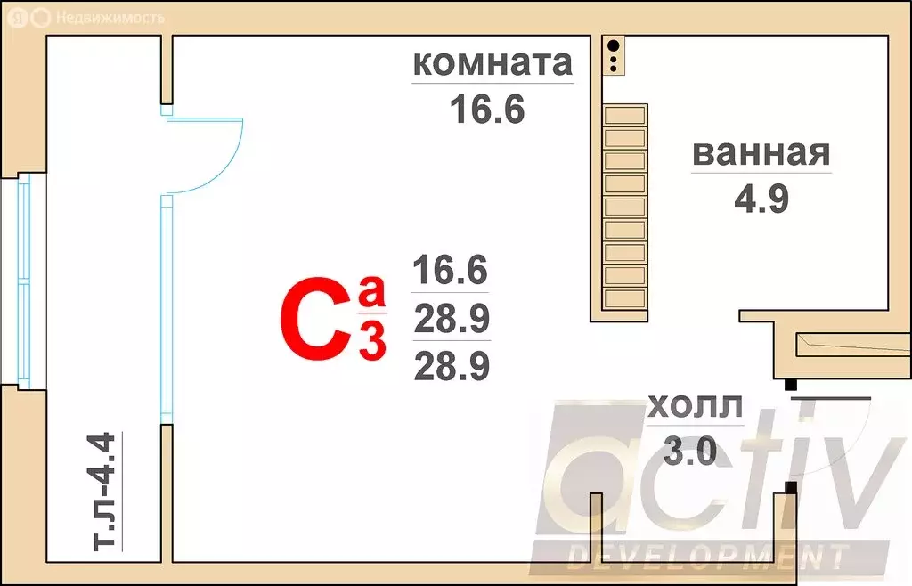 1-комнатная квартира: Верхняя Пышма, ЖК Гранд Успенский (24.5 м) - Фото 0
