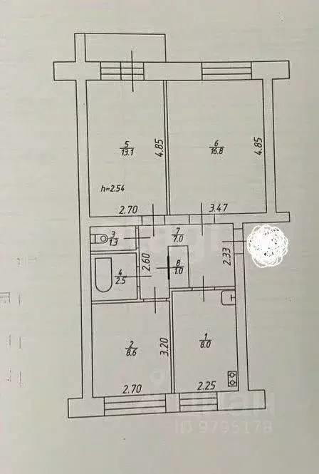 3-к кв. Татарстан, Казань ул. Гудованцева, 43к2 (60.0 м) - Фото 2