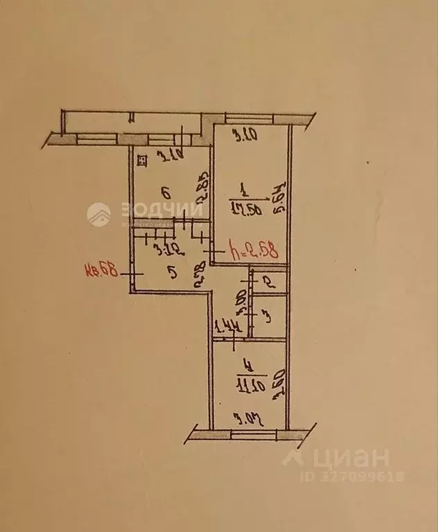 2-к кв. Чувашия, Чебоксары ул. 324-й Стрелковой Дивизии, 21 (57.0 м) - Фото 2