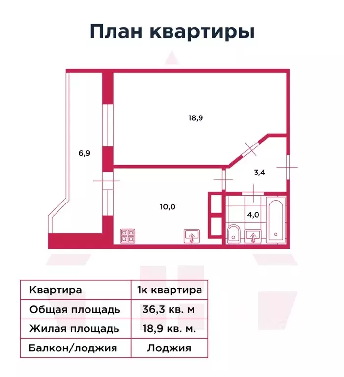 1-к кв. Санкт-Петербург Богатырский просп., 51к1 (36.3 м) - Фото 2