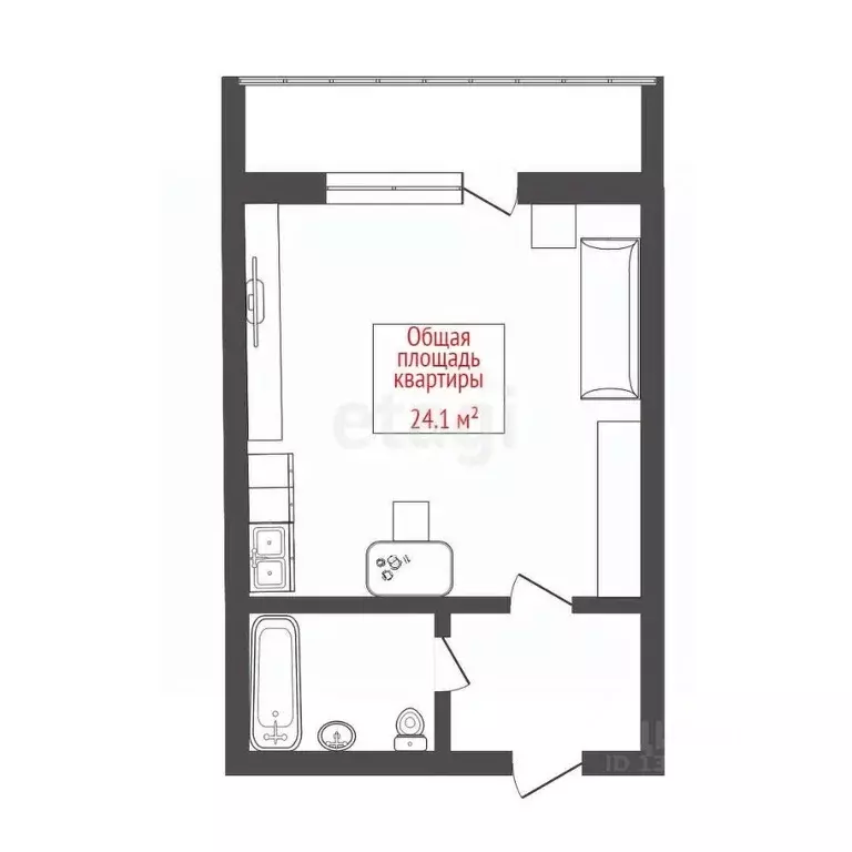 Студия Томская область, Томск Черемошники мкр, пер. Светлый, 35 (24.1 ... - Фото 0