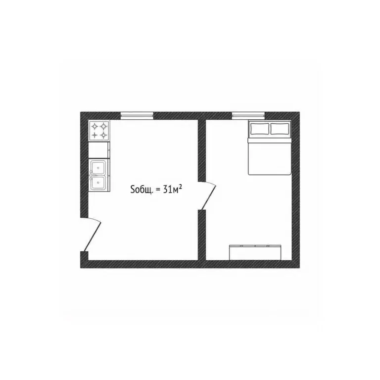 Комната Брянская область, Брянск ул. Гоголя, 9 (31.0 м) - Фото 2