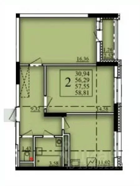 2-к кв. Башкортостан, Уфа Затон-Восточный жилрайон, Паруса жилой ... - Фото 0