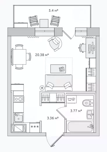 Продаётся квартира-студия, 27.5 м - Фото 0