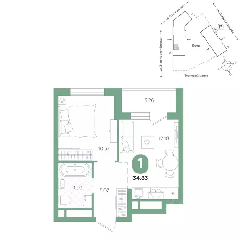 1-к кв. Свердловская область, Екатеринбург ул. Патриса Лумумбы, 4А ... - Фото 1