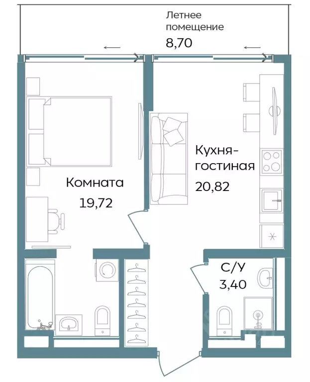 2-к кв. Крым, Саки  (52.64 м) - Фото 1