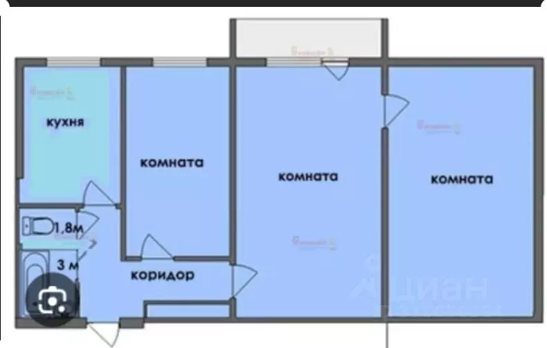 3-к кв. Кемеровская область, Новокузнецк ул. Кирова, 79 (60.4 м) - Фото 0