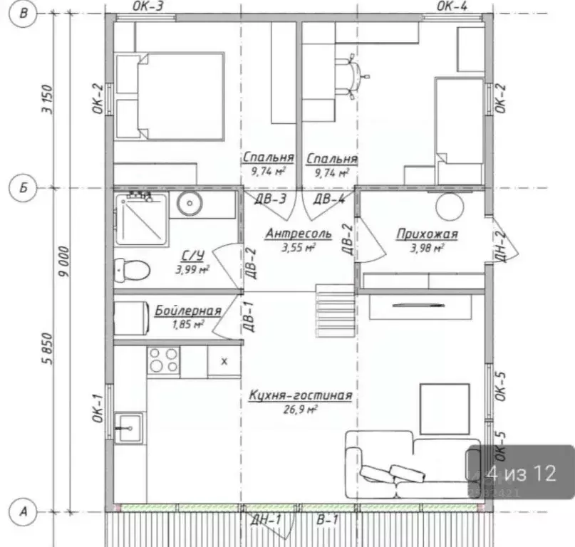 Дом в Удмуртия, Завьяловский район, с. Юськи, Ладный мкр  (77 м) - Фото 1
