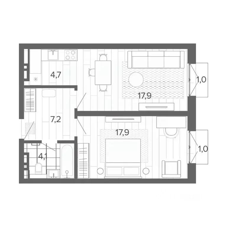 2-к кв. Алтайский край, Барнаул тракт Змеиногорский, 35Б (53.8 м) - Фото 0