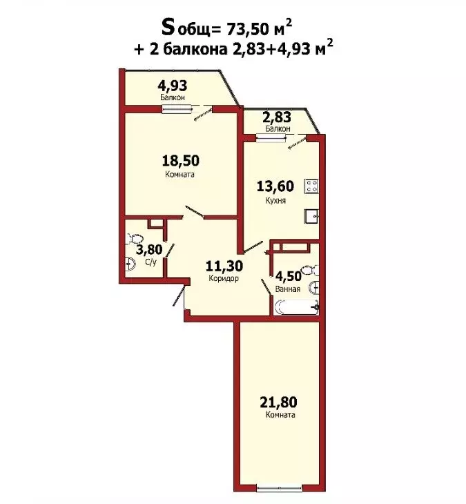 2-комнатная квартира: Мурино, улица Шоссе в Лаврики, 78к1 (73.5 м) - Фото 0