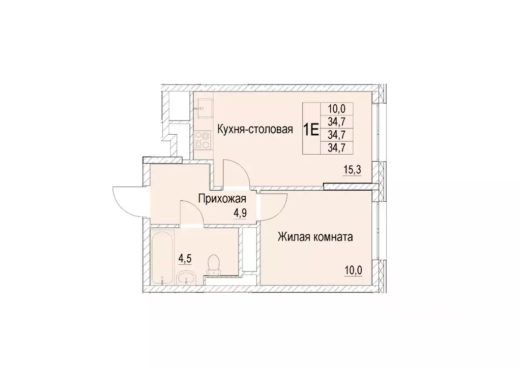 1-к кв. Московская область, Мытищи Медицинская ул., 11 (34.7 м) - Фото 0