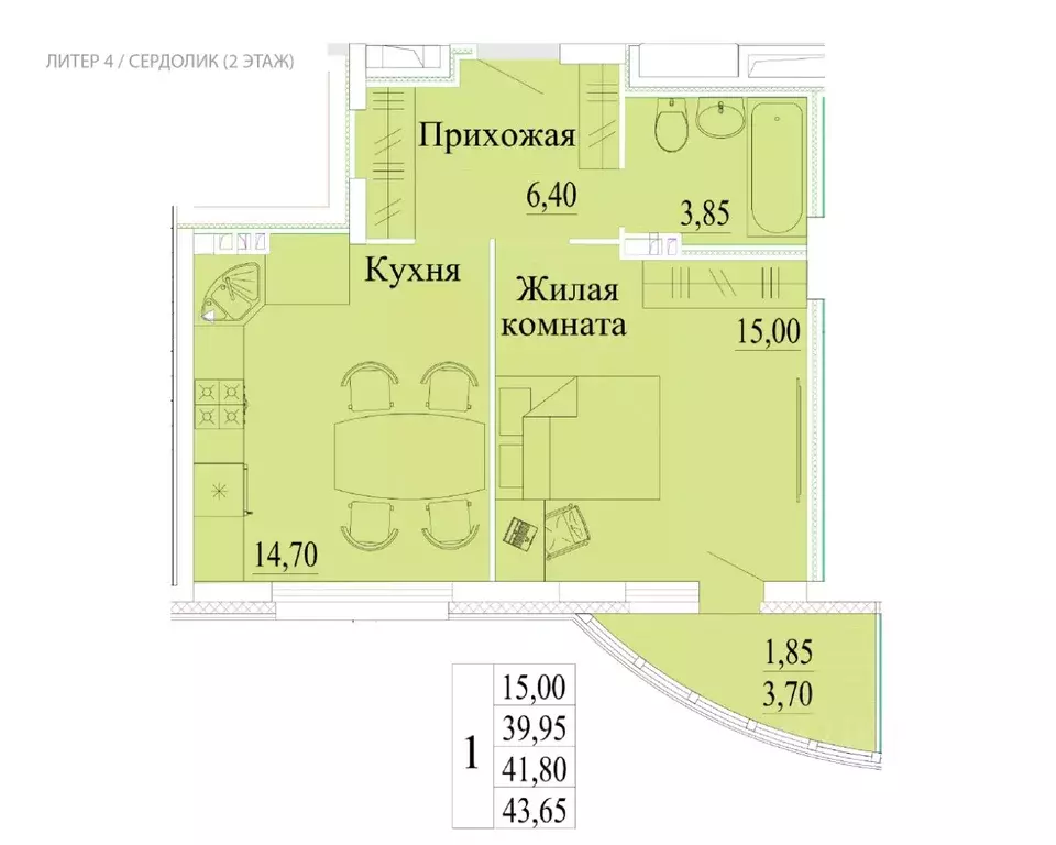 1-к кв. Ивановская область, Иваново Самоцветы мкр,  (43.65 м) - Фото 0