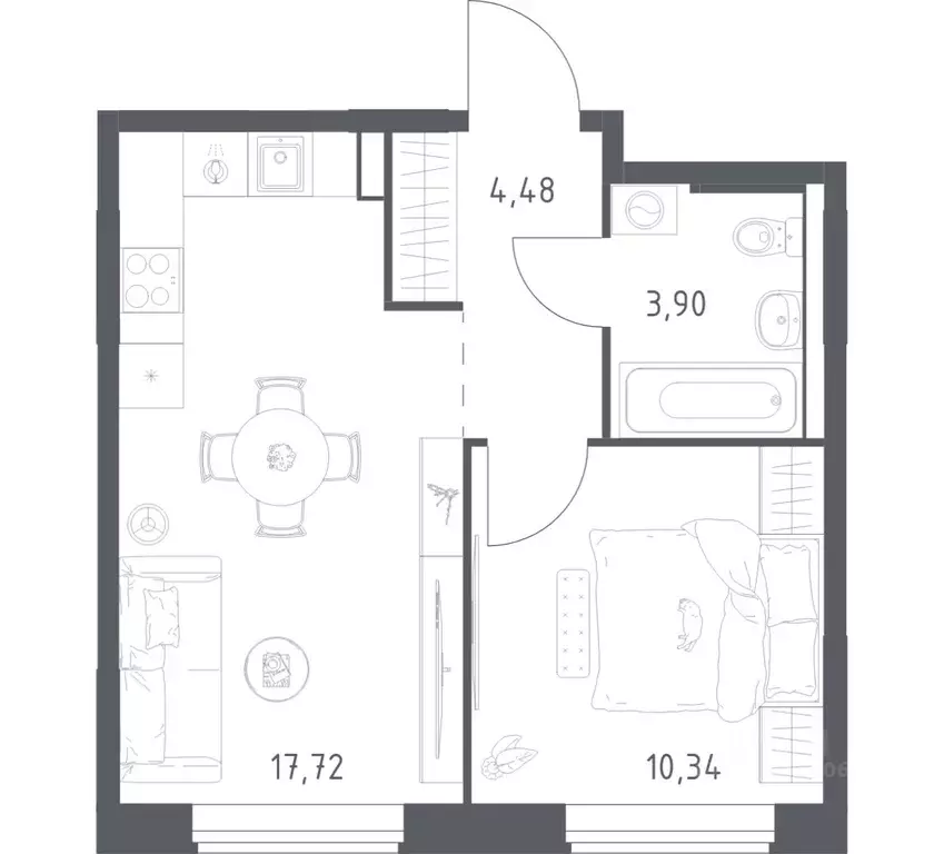 1-к кв. Московская область, Химки городской округ, д. Юрлово Пятницкие ... - Фото 1