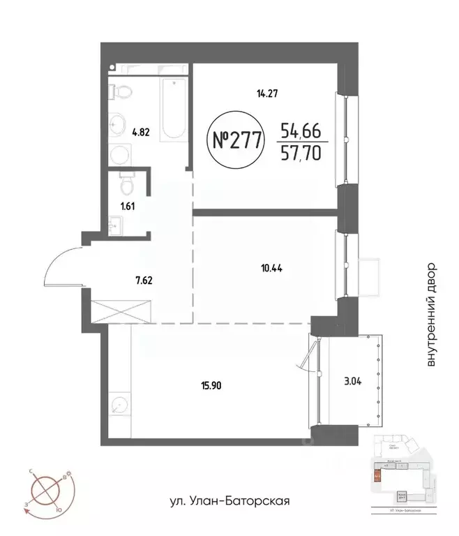 2-к кв. Иркутская область, Иркутск Макс жилой комплекс (57.7 м) - Фото 1