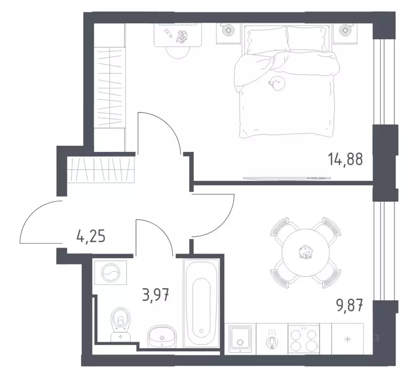1-к кв. Забайкальский край, Чита Железобетонная ул., 1/4 (32.97 м) - Фото 1